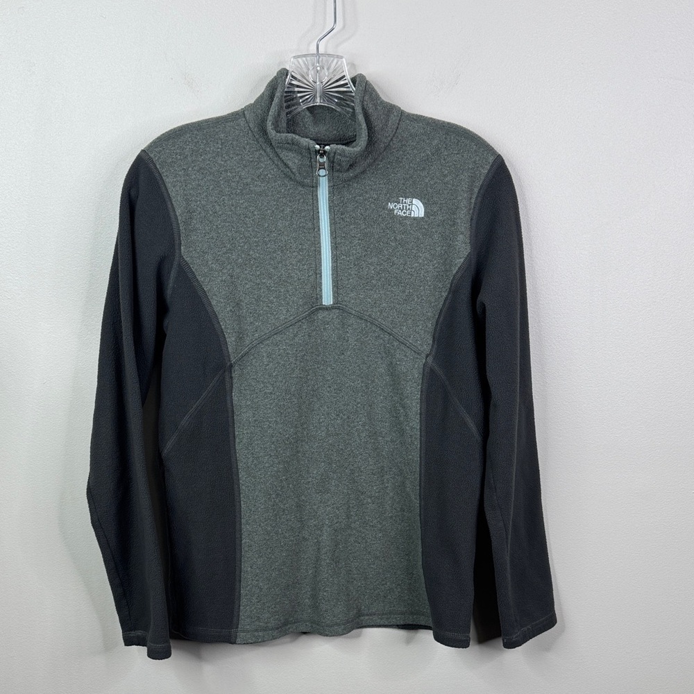 The North Face Girls XL 14/16 Gray Black Glacier 1/4 Zip Fleece Pullover Jacket